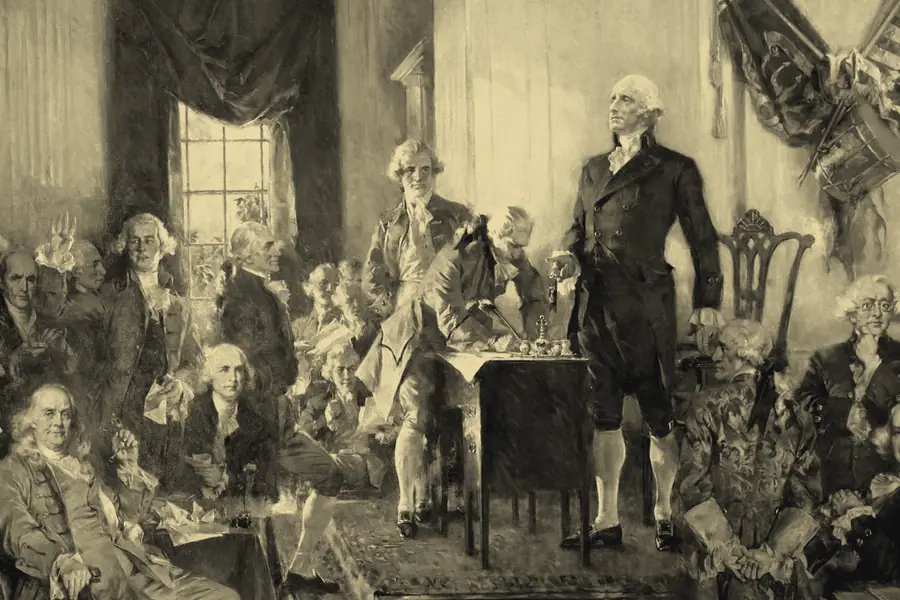 Scene at the Signing of the Constitution of the United States, painted by Howard Chandler Christy, 1940